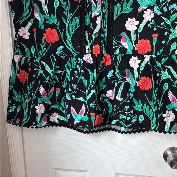 Kate Spade ♠️ Floral Embellished Peplum Blouse - XL - Picture 4 of 8
